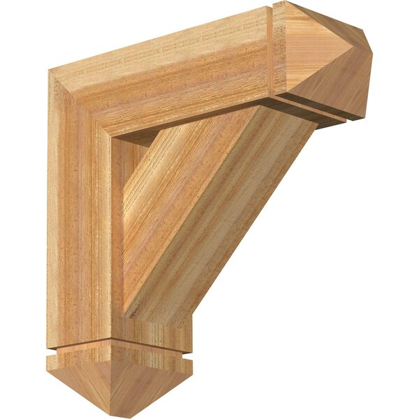 Ekena Millwork Traditional Arts and Crafts Rough Sawn Bracket w/ Offset Brace, Western Red Cedar, 8"W x 24"D x 24"H BKT0806X24X24TRA03RWR - main
